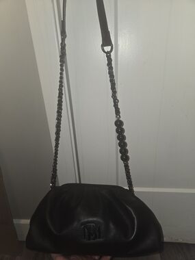 Badgley Mischka Black Shoulder Clutch with Chain Strap NWT